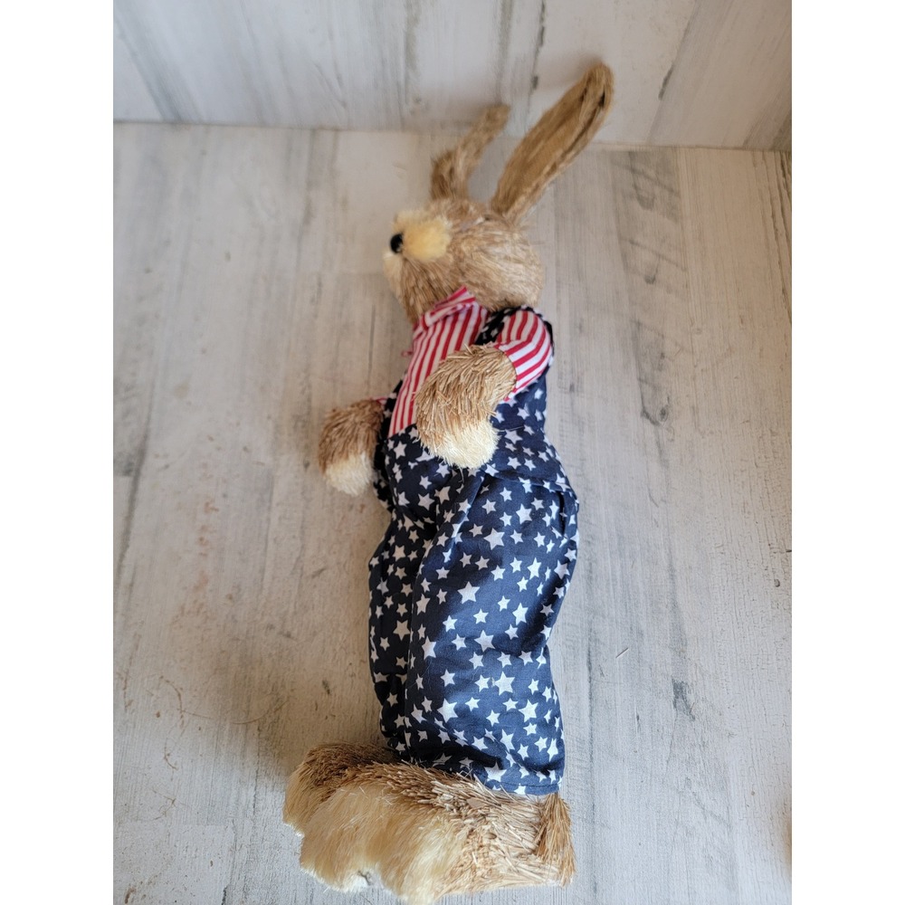vintage pier 1 Bristle bunny America Uncle Sam July 4th tall Unique home decor